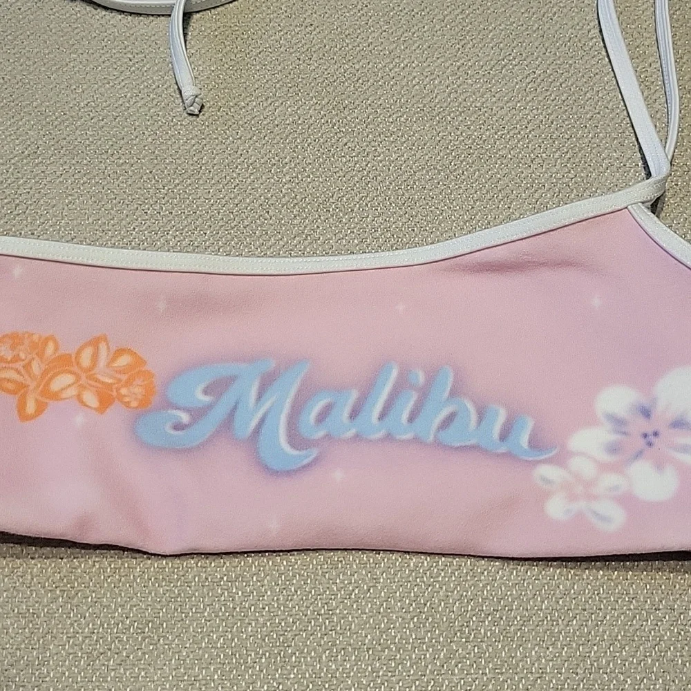 Frankie's Bikinis Malibu Holiday Terry One Shoulder Bikini Top Boot Bottom Small